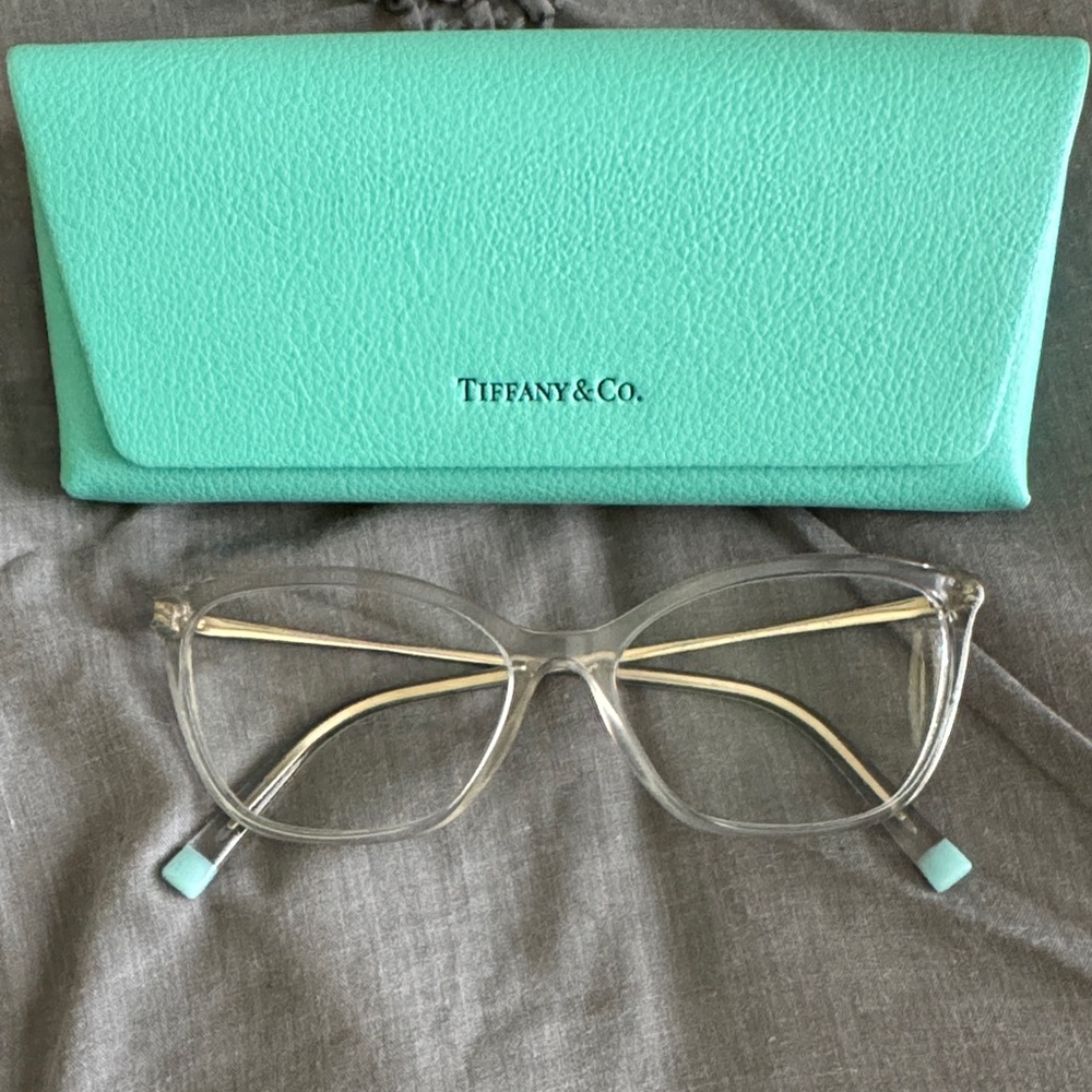Tiffany & Co. Transparent Glasses with Turquoise Case